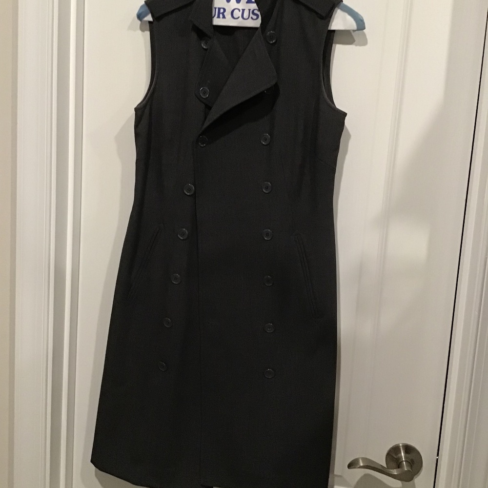 Gray double breasted tuxedo dress